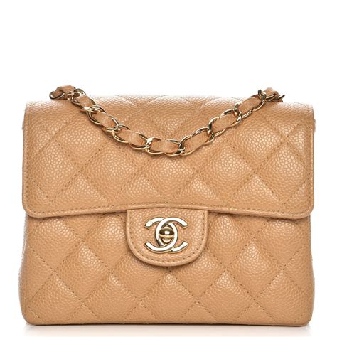 chanel beige mini square